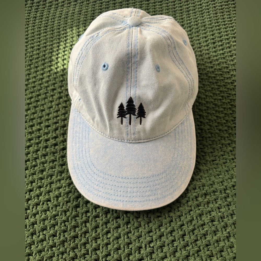 Light Blue Cap with Tree Embroidery